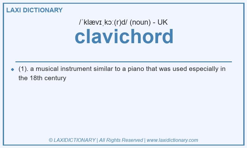 Definition clavichord in British English