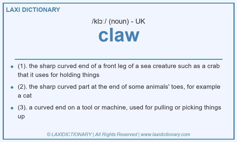 Definition claw in British English