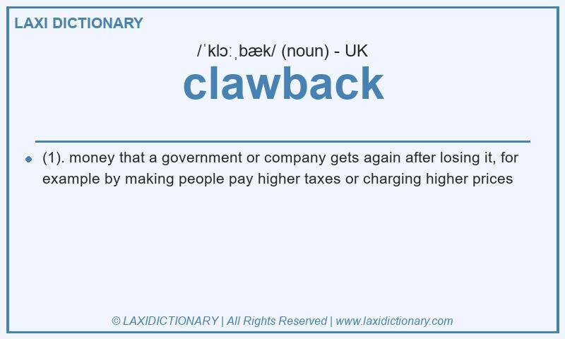 Definition clawback in British English