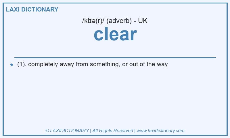 Definition clear in British English