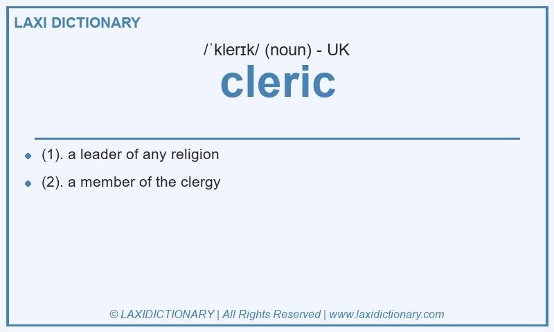 Definition cleric in British English