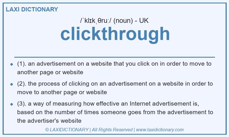 Definition clickthrough in British English