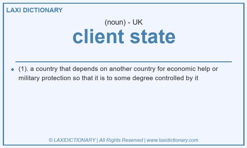 Definition client state in British English