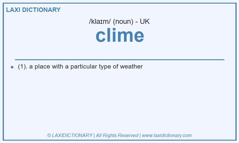 Definition clime in British English