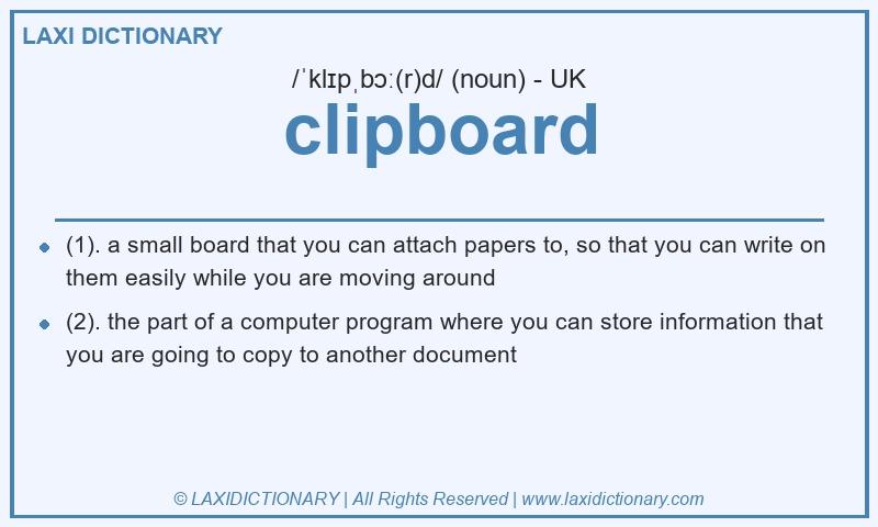 Definition clipboard in British English