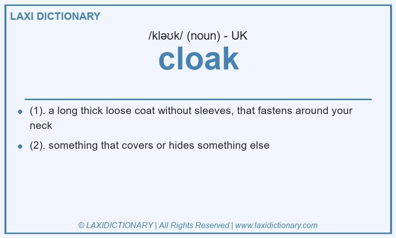 Definition cloak in British English