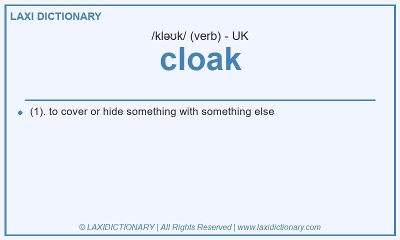 Definition cloak in British English