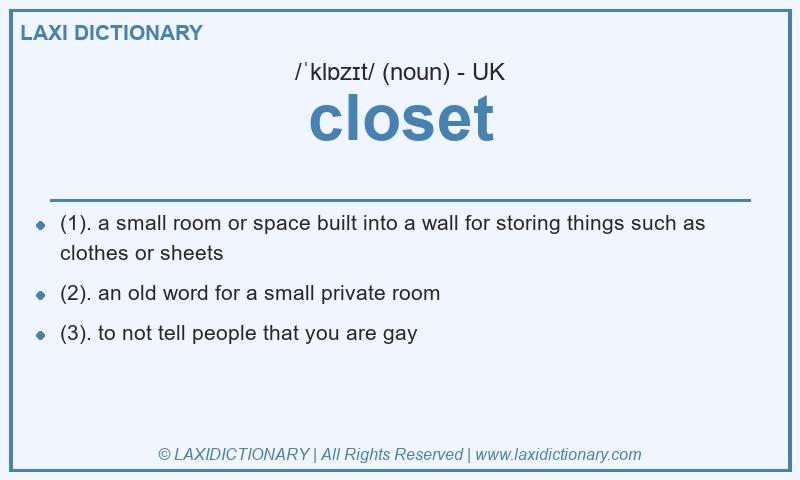 Definition closet in British English
