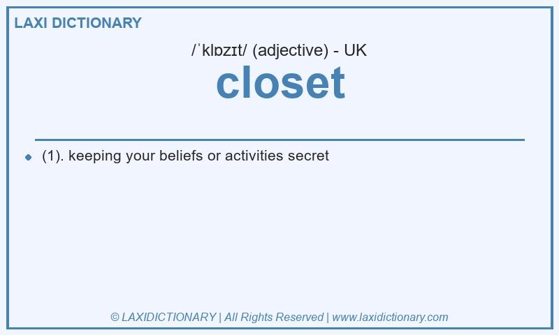 Definition closet in British English