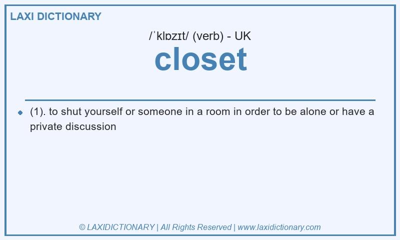 Definition closet in British English