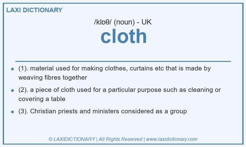 Definition cloth in British English