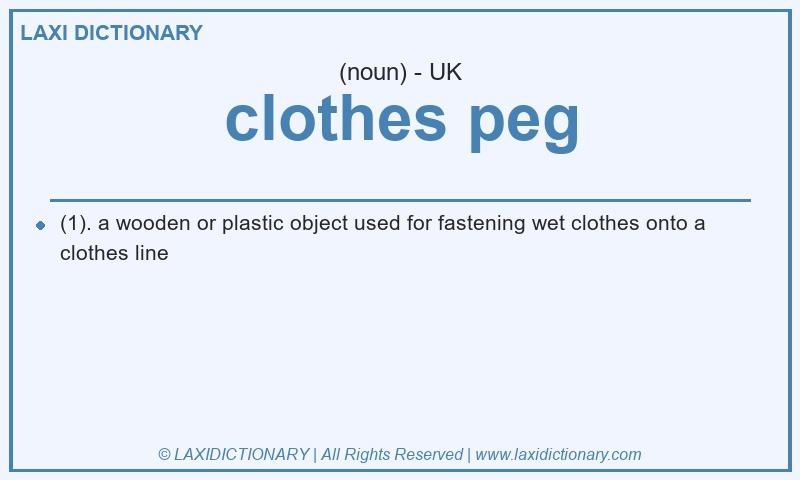 Definition clothes peg in British English