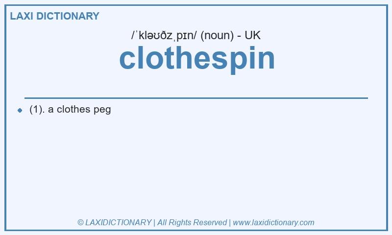 Definition clothespin in British English