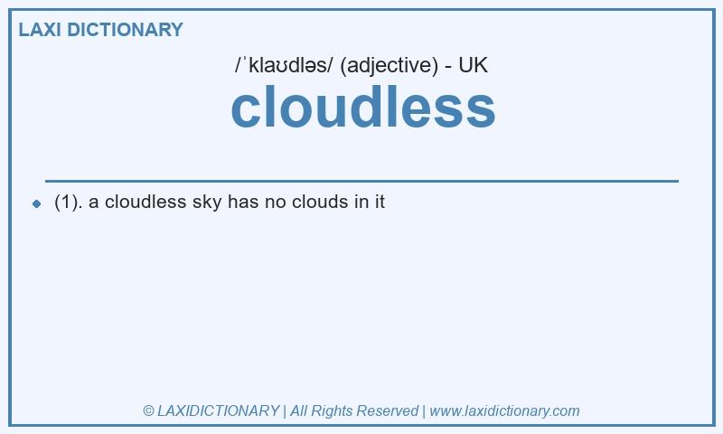 Definition cloudless in British English