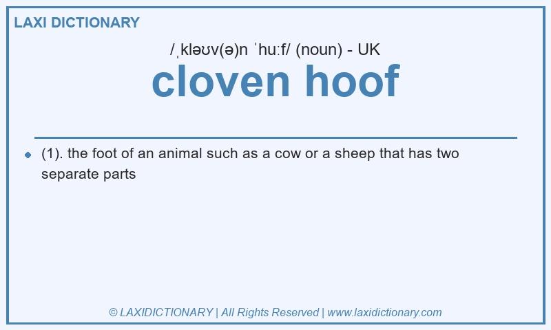 Definition cloven hoof in British English