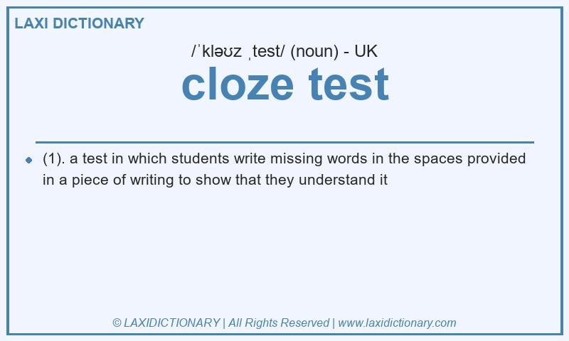 Definition cloze test in British English