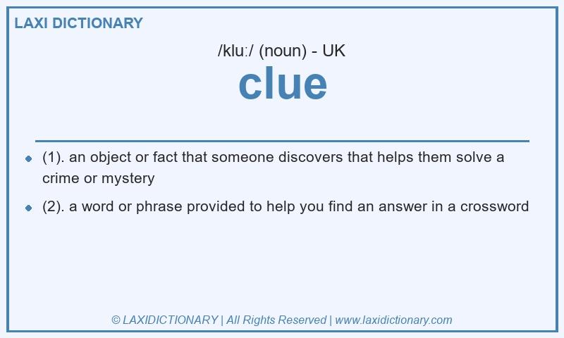 Definition clue in British English