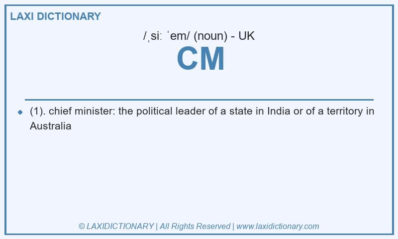 Definition CM in British English