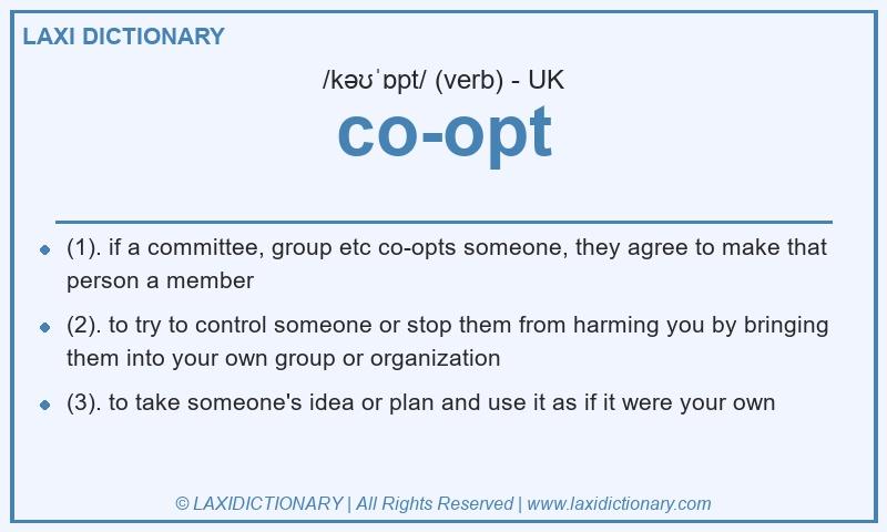 Definition co-opt in British English