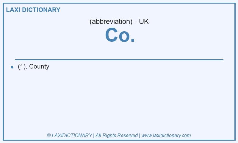 Definition Co. in British English