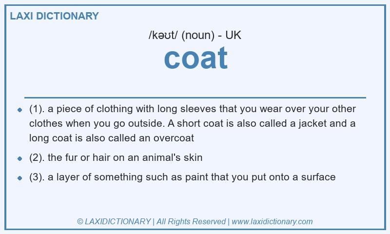 Definition coat in British English