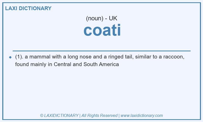 Definition coati in British English