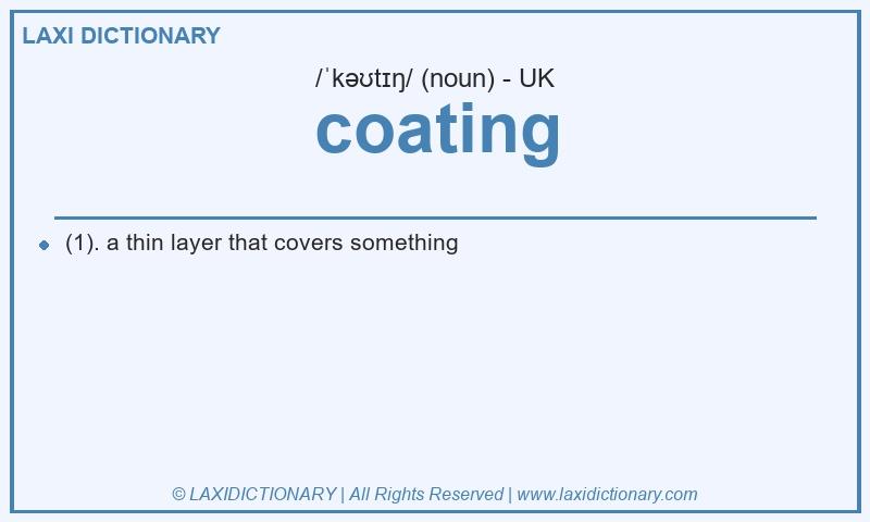 Definition coating in British English