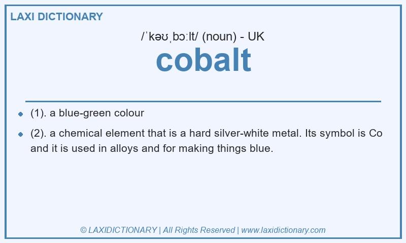 Definition cobalt in British English