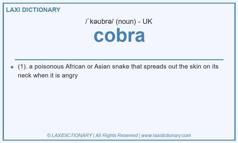 Definition cobra in British English