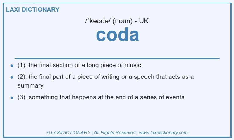 Definition coda in British English
