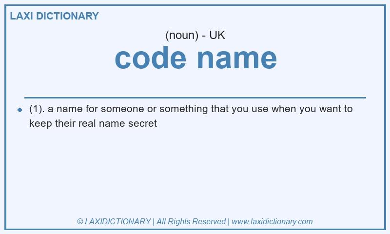Definition code name in British English