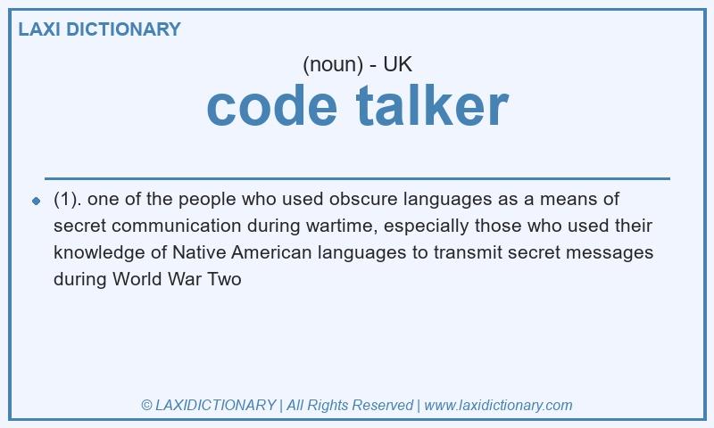 Definition code talker in British English