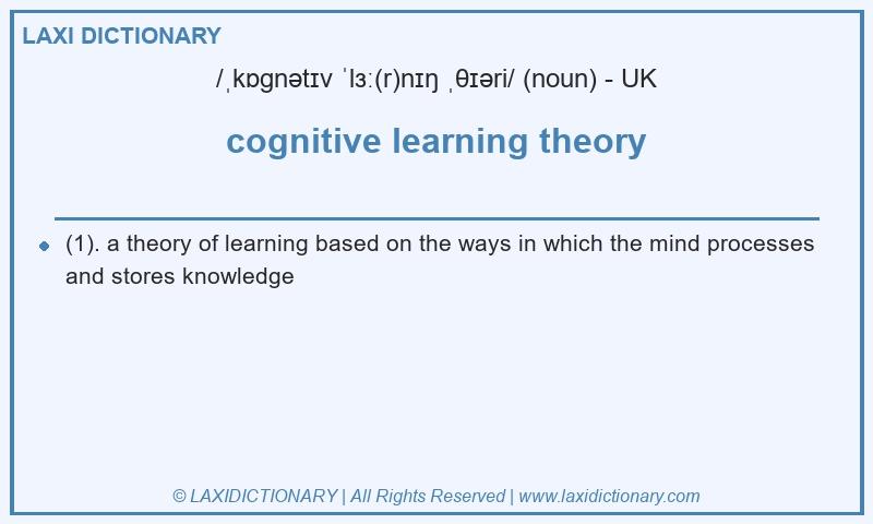 Definition cognitive learning theory in British English