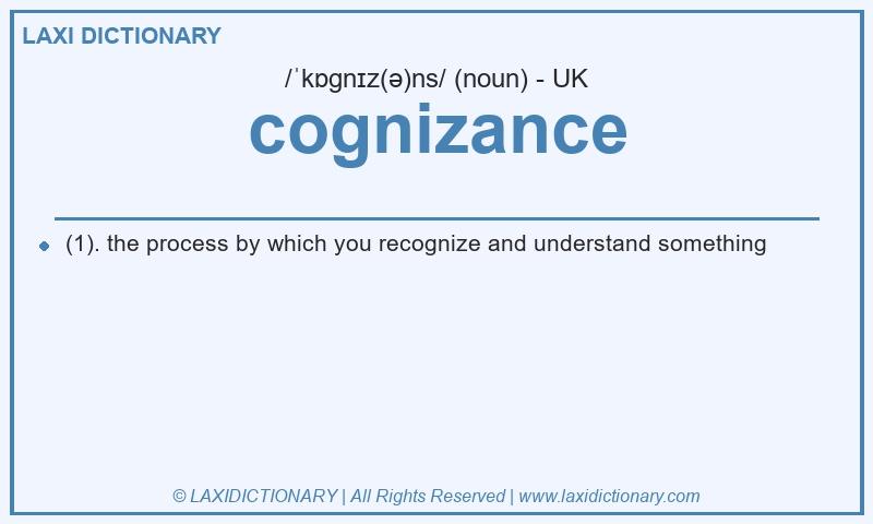 Definition cognizance in British English