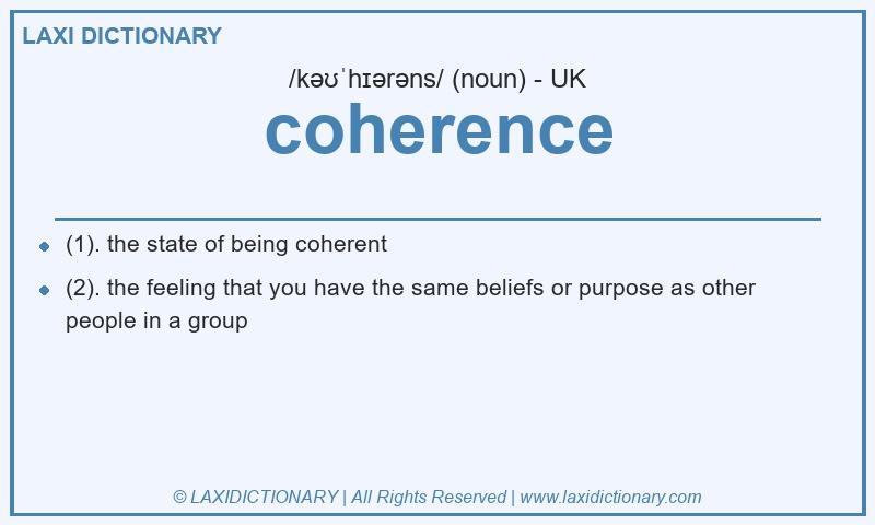 Definition coherence in British English