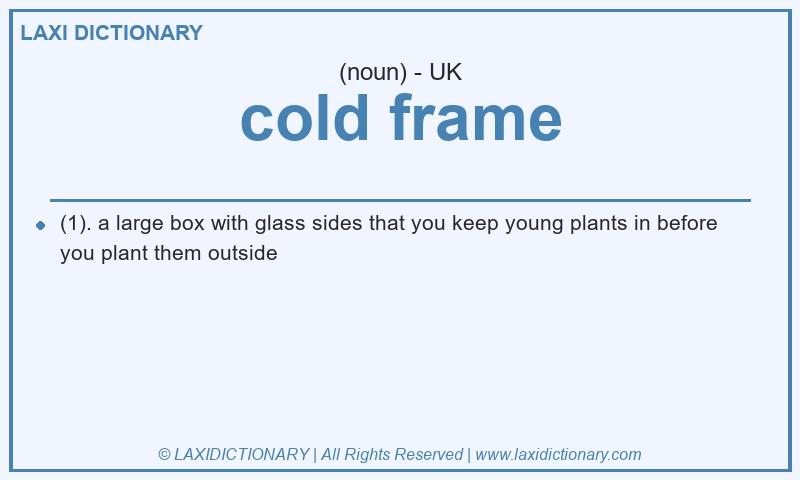 Definition cold frame in British English