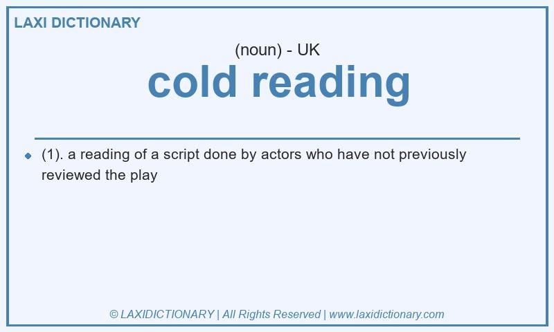 Definition cold reading in British English