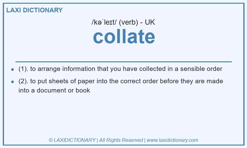 Definition collate in British English