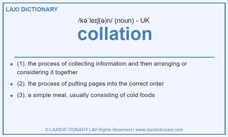 Definition collation in British English