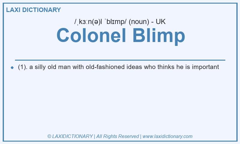 Definition Colonel Blimp in British English