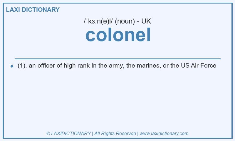 Definition colonel in British English