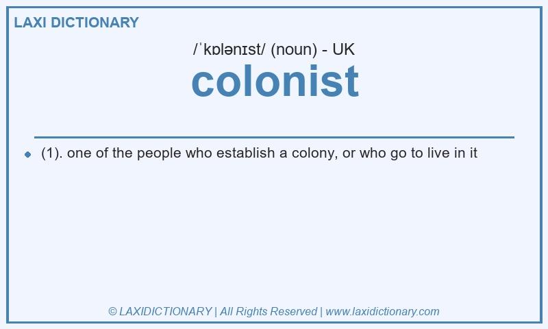 Definition colonist in British English