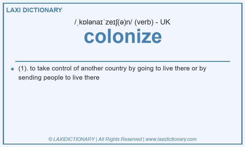 Definition colonize in British English