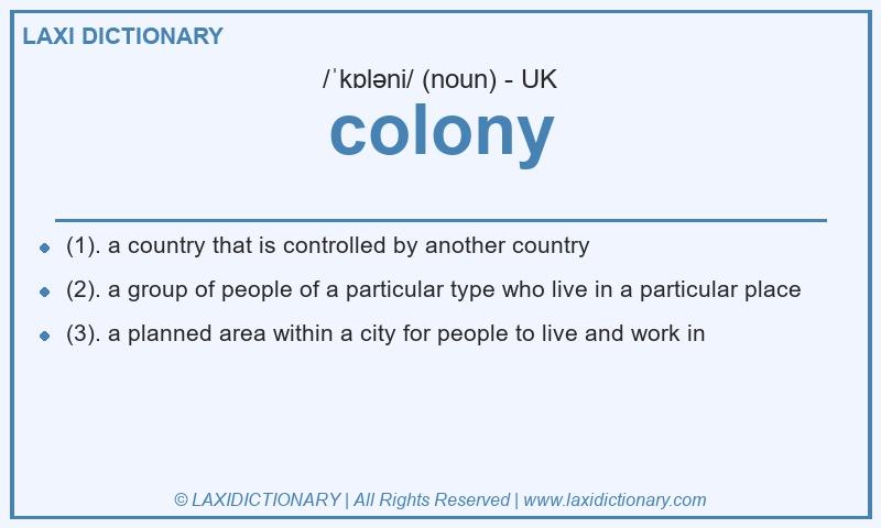 Definition colony in British English