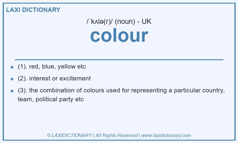 Definition colour in British English