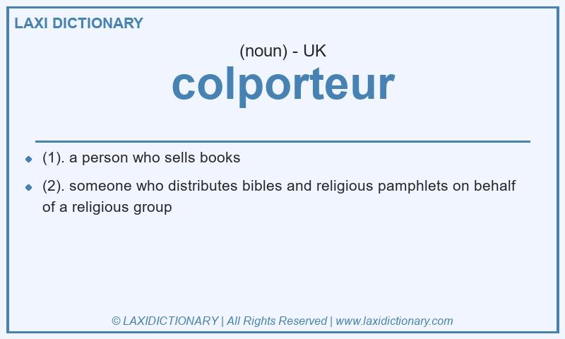 Definition colporteur in British English