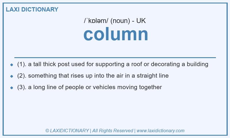 Definition column in British English