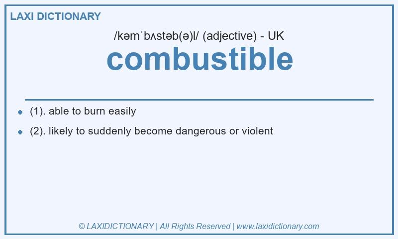 Definition combustible in British English