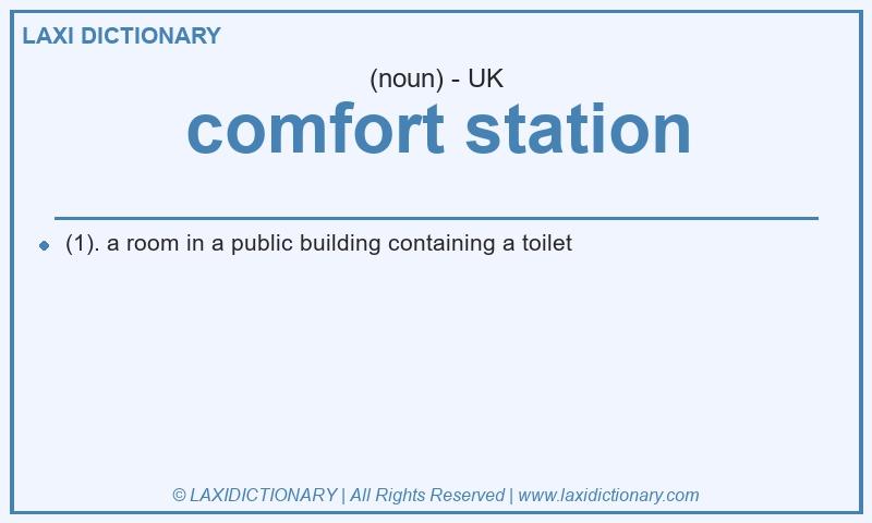 Definition comfort station in British English