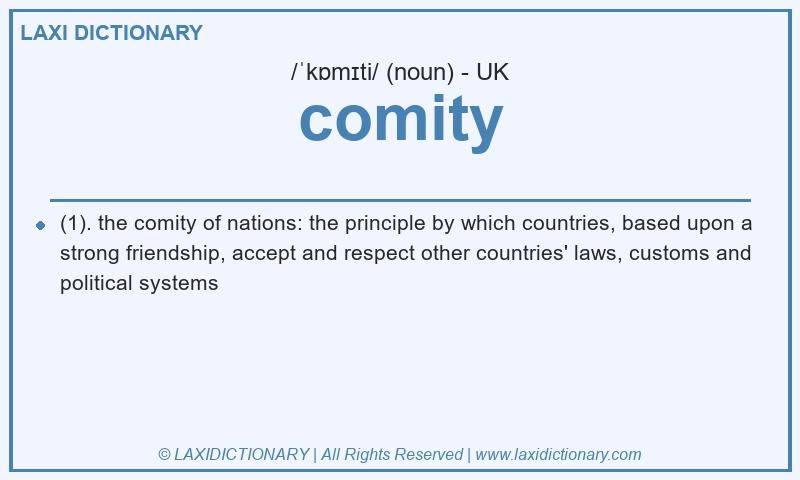 Definition comity in British English